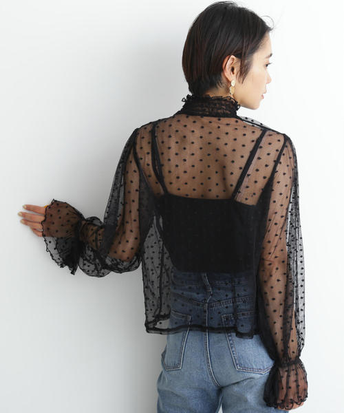 FREE'S MART（フリーズマート）の「シアードットハイネックブラウス（シャツ/ブラウス・レディース・ブラック/ホワイト/パープル・FREE）」の16枚目の写真