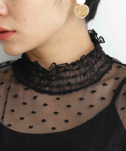 FREE'S MART（フリーズマート）の「シアードットハイネックブラウス（シャツ/ブラウス・レディース・ブラック/ホワイト/パープル・FREE）」の15枚目の写真