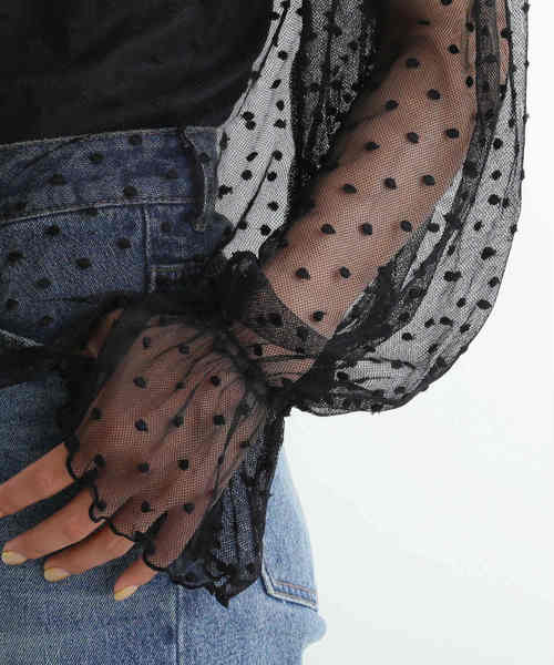 FREE'S MART（フリーズマート）の「シアードットハイネックブラウス（シャツ/ブラウス・レディース・ブラック/ホワイト/パープル・FREE）」の14枚目の写真