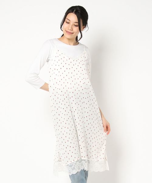 LOWRYS FARM（ローリーズファーム）の「Pイチゴレースキャミ