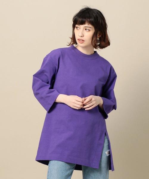 BEAUTY&YOUTH UNITED ARROWS(ビューティーアンドユースユナイテッドアローズ)の「BY 天竺ビッグTシャツ o(Tシャツ/カットソー・レディース・ブラック/パープル/ホワイト・FREE)」の3枚目の写真
