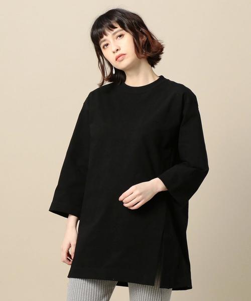 BEAUTY&YOUTH UNITED ARROWS(ビューティーアンドユースユナイテッドアローズ)の「BY 天竺ビッグTシャツ o(Tシャツ/カットソー・レディース・ブラック/パープル/ホワイト・FREE)」の2枚目の写真