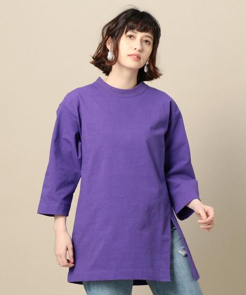 BEAUTY&YOUTH UNITED ARROWS(ビューティーアンドユースユナイテッドアローズ)の「BY 天竺ビッグTシャツ o(Tシャツ/カットソー・レディース・ブラック/パープル/ホワイト・FREE)」の8枚目の写真