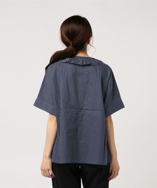 POU DOU DOU（プードゥドゥ）の「フリルカラードルマンブラウス（シャツ/ブラウス・レディース・ネイビー/オフホワイト/ブルー・3）」の5枚目の写真