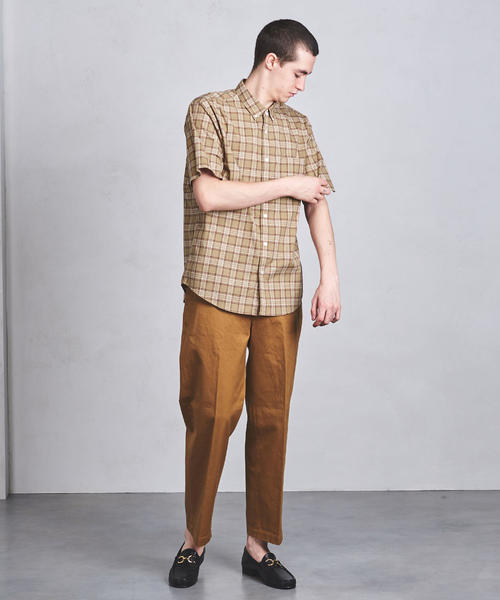 UNITED ARROWS（ユナイテッドアローズ）の「UASB タータンチェックボタンダウン ショートスリーブシャツ（シャツ/ブラウス・メンズ・ネイビー/ベージュ・S/M/XL/L）」の4枚目の写真