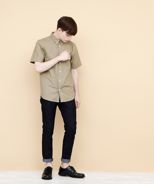 EMMA CLOTHES(エマクローズ)の「オックスフォードストレッチシャツ ボタンダウン 半袖/7分袖(シャツ/ブラウス・メンズ・ブラック/ベージュ/ネイビー/グレー/オフホワイト/ホワイト系その他/ブラック系その他/グレー系その他/ベージュ系その他/ブルー系その他・M/L/XL)」の8枚目の写真