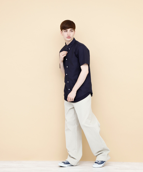 EMMA CLOTHES(エマクローズ)の「オックスフォードストレッチシャツ ボタンダウン 半袖/7分袖(シャツ/ブラウス・メンズ・ブラック/ベージュ/ネイビー/グレー/オフホワイト/ホワイト系その他/ブラック系その他/グレー系その他/ベージュ系その他/ブルー系その他・M/L/XL)」の10枚目の写真