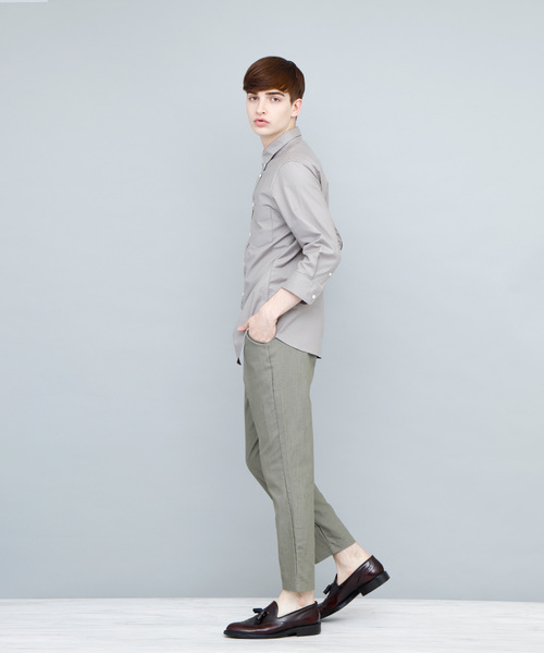 EMMA CLOTHES(エマクローズ)の「オックスフォードストレッチシャツ ボタンダウン 半袖/7分袖(シャツ/ブラウス・メンズ・ブラック/ベージュ/ネイビー/グレー/オフホワイト/ホワイト系その他/ブラック系その他/グレー系その他/ベージュ系その他/ブルー系その他・M/L/XL)」の15枚目の写真