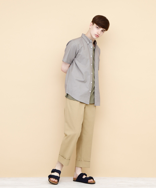 EMMA CLOTHES(エマクローズ)の「オックスフォードストレッチシャツ ボタンダウン 半袖/7分袖(シャツ/ブラウス・メンズ・ブラック/ベージュ/ネイビー/グレー/オフホワイト/ホワイト系その他/ブラック系その他/グレー系その他/ベージュ系その他/ブルー系その他・M/L/XL)」の16枚目の写真
