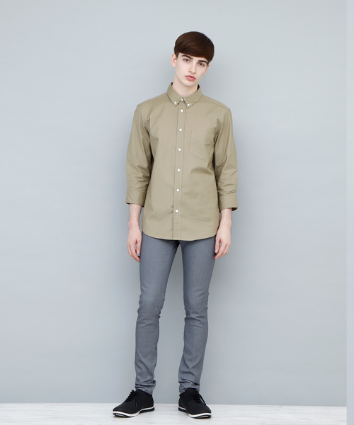 EMMA CLOTHES(エマクローズ)の「オックスフォードストレッチシャツ ボタンダウン 半袖/7分袖(シャツ/ブラウス・メンズ・ブラック/ベージュ/ネイビー/グレー/オフホワイト/ホワイト系その他/ブラック系その他/グレー系その他/ベージュ系その他/ブルー系その他・M/L/XL)」の17枚目の写真