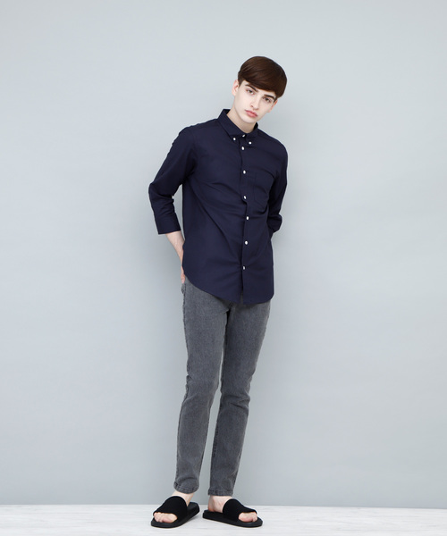 EMMA CLOTHES(エマクローズ)の「オックスフォードストレッチシャツ ボタンダウン 半袖/7分袖(シャツ/ブラウス・メンズ・ブラック/ベージュ/ネイビー/グレー/オフホワイト/ホワイト系その他/ブラック系その他/グレー系その他/ベージュ系その他/ブルー系その他・M/L/XL)」の19枚目の写真