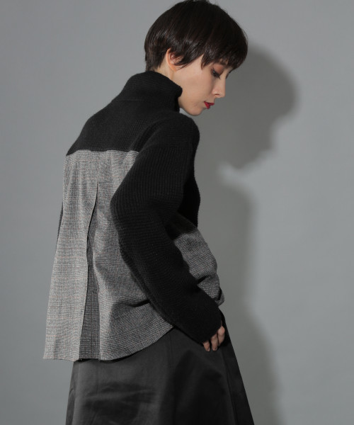 PAGEBOY（ページボーイ）の「バックチェックフレアニット（ニット/セーター・レディース・オフホワイト/ブラック・FREE）」の12枚目の写真