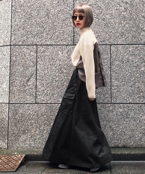 PAGEBOY（ページボーイ）の「バックチェックフレアニット（ニット/セーター・レディース・オフホワイト/ブラック・FREE）」の22枚目の写真