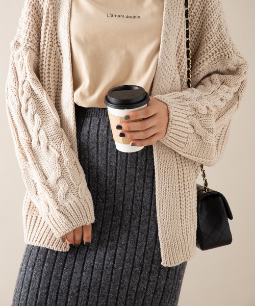 Auntie Rosa（アンティローザ）の「【AuntieRosa】 ニットリブタイトスカート（スカート・レディース・チャコールグレー/ベージュ/ボルドー・FREE）」の16枚目の写真