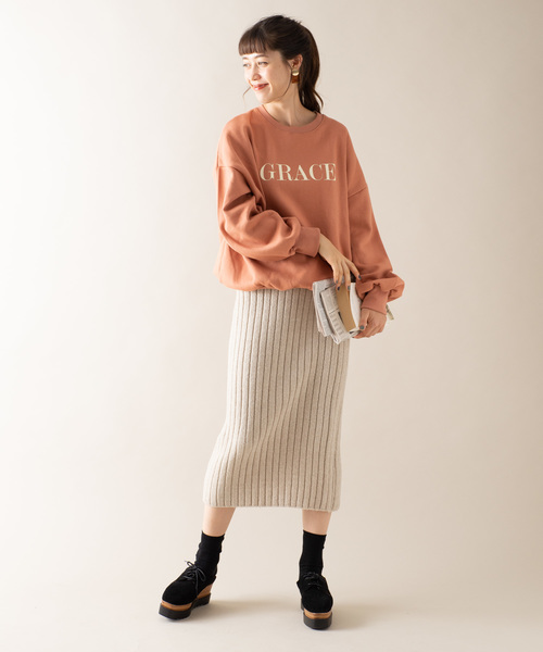 Auntie Rosa（アンティローザ）の「【AuntieRosa】 ニットリブタイトスカート（スカート・レディース・チャコールグレー/ベージュ/ボルドー・FREE）」の14枚目の写真