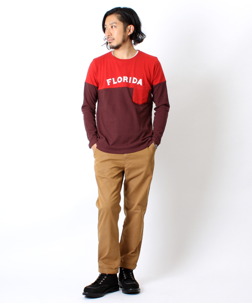 BEAMS（ビームス）の「◎BEAMS / バイカラー プリント L/S TEE（Tシャツ/カットソー・メンズ・ライトグレー/レッド/イエロー・SMALL/MEDIUM/LARGE/X-LARGE）」の11枚目の写真