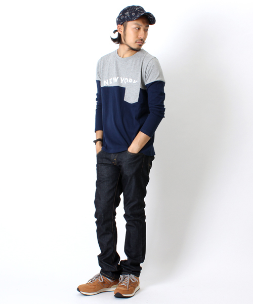 BEAMS（ビームス）の「◎BEAMS / バイカラー プリント L/S TEE（Tシャツ/カットソー・メンズ・ライトグレー/レッド/イエロー・SMALL/MEDIUM/LARGE/X-LARGE）」の12枚目の写真