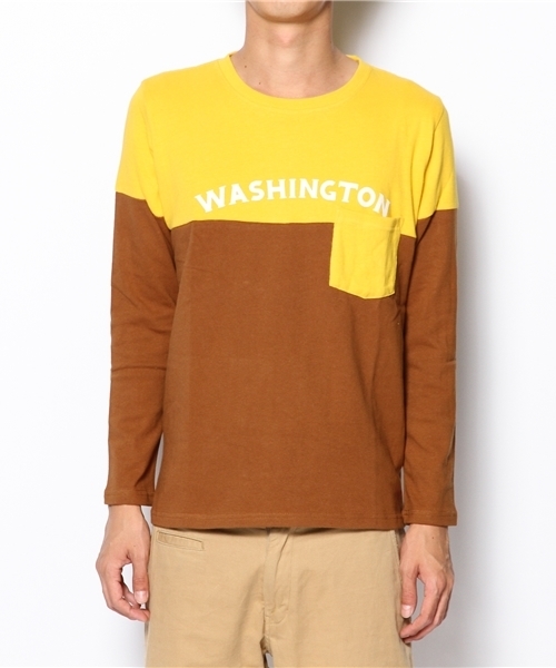 BEAMS（ビームス）の「◎BEAMS / バイカラー プリント L/S TEE（Tシャツ/カットソー・メンズ・ライトグレー/レッド/イエロー・SMALL/MEDIUM/LARGE/X-LARGE）」の14枚目の写真