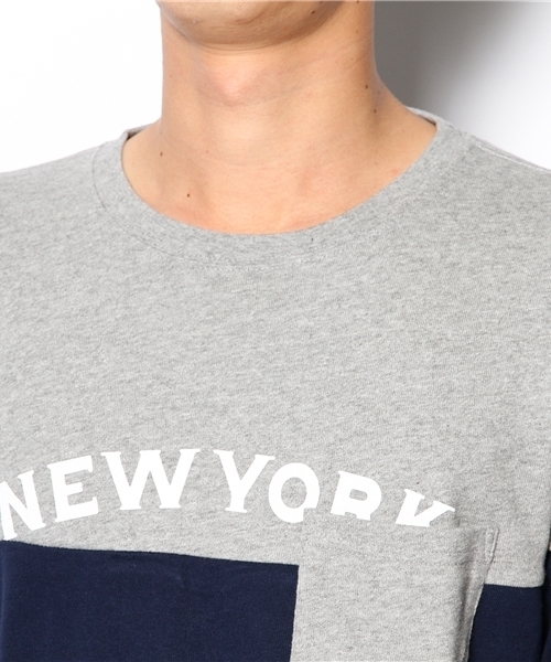 BEAMS（ビームス）の「◎BEAMS / バイカラー プリント L/S TEE（Tシャツ/カットソー・メンズ・ライトグレー/レッド/イエロー・SMALL/MEDIUM/LARGE/X-LARGE）」の6枚目の写真