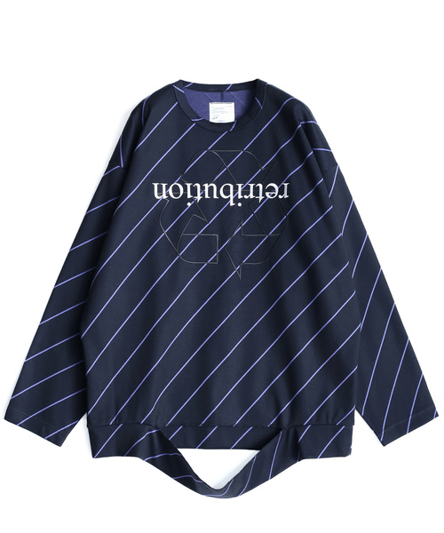 SHAREEF(シャリーフ)の「BIAS LINE L/S BIG-T(Tシャツ/カットソー・メンズ・ブラック/ネイビー/ブラウン・1/2/3)」の4枚目の写真