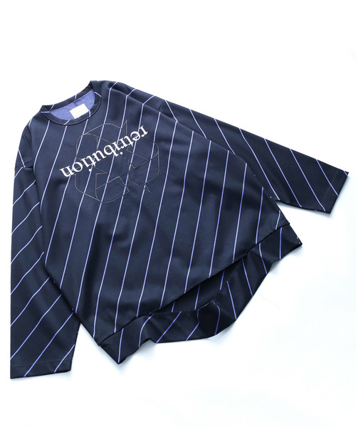 SHAREEF(シャリーフ)の「BIAS LINE L/S BIG-T(Tシャツ/カットソー・メンズ・ブラック/ネイビー/ブラウン・1/2/3)」の8枚目の写真