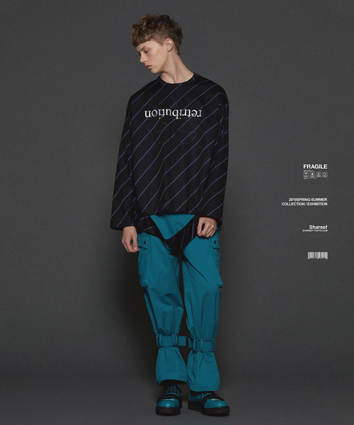 SHAREEF(シャリーフ)の「BIAS LINE L/S BIG-T(Tシャツ/カットソー・メンズ・ブラック/ネイビー/ブラウン・1/2/3)」の16枚目の写真
