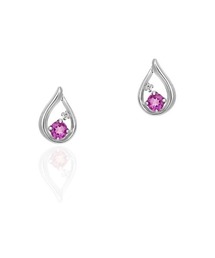 【1月誕生石】K10ホワイトゴールド しずく ピアス