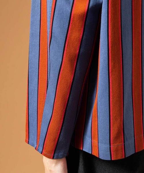UNITED TOKYO（ユナイテッドトウキョウ）の「ストライプビッグポケットシャツブルゾン（ブルゾン・メンズ・イエロー/レッド・1/2/3）」の4枚目の写真
