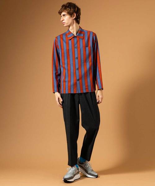 UNITED TOKYO（ユナイテッドトウキョウ）の「ストライプビッグポケットシャツブルゾン（ブルゾン・メンズ・イエロー/レッド・1/2/3）」の6枚目の写真