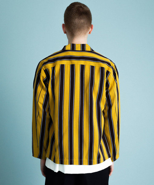 UNITED TOKYO（ユナイテッドトウキョウ）の「ストライプビッグポケットシャツブルゾン（ブルゾン・メンズ・イエロー/レッド・1/2/3）」の11枚目の写真