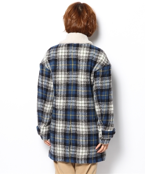 coen(コーエン)の「アンデスウールチェックコート(その他アウター・レディース・レッド/コバルトブルー・MEDIUM/LARGE)」の5枚目の写真