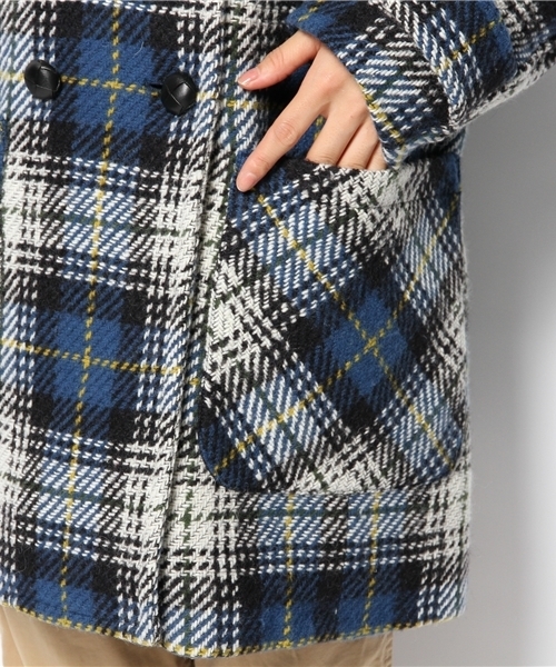 coen(コーエン)の「アンデスウールチェックコート(その他アウター・レディース・レッド/コバルトブルー・MEDIUM/LARGE)」の9枚目の写真