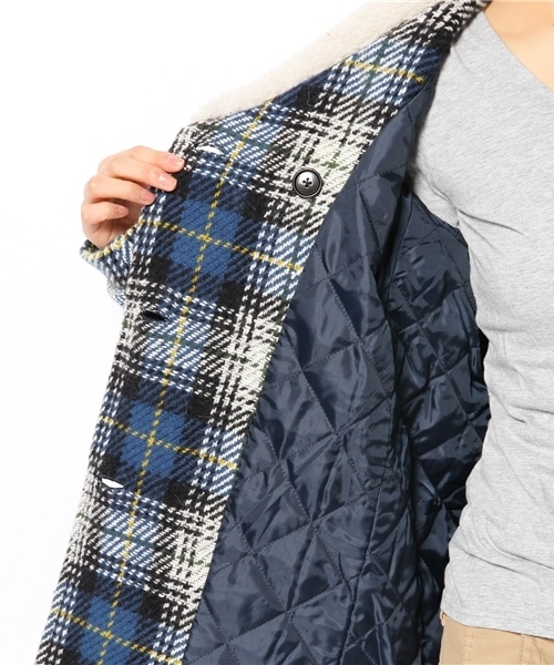 coen(コーエン)の「アンデスウールチェックコート(その他アウター・レディース・レッド/コバルトブルー・MEDIUM/LARGE)」の10枚目の写真