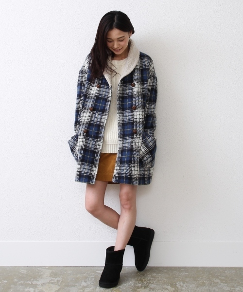 coen(コーエン)の「アンデスウールチェックコート(その他アウター・レディース・レッド/コバルトブルー・MEDIUM/LARGE)」の13枚目の写真