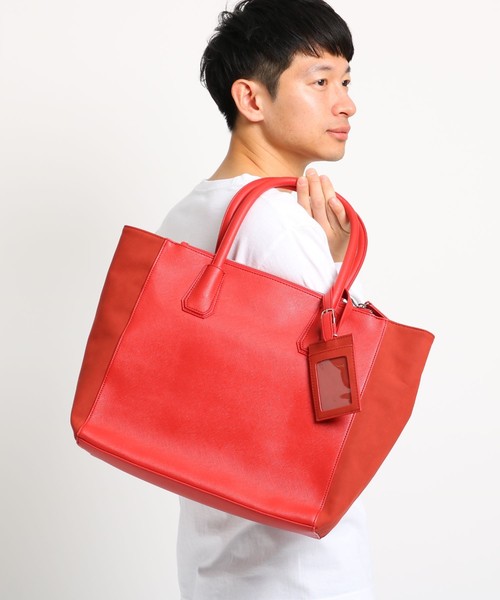 セール レザー調ダブルジップポケット付トートバッグ トートバッグ The Shop Tk ザ ショップ ティーケー のファッション通販 Zozotown