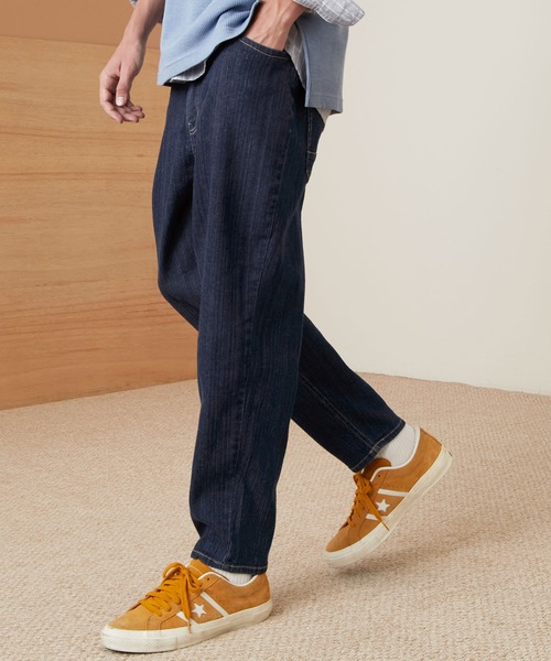 EMMA CLOTHES(エマクローズ)の「LINEN×COTTONストレッチデニムテーパードワイドパンツ(デニムパンツ・メンズ・ライトグレー/ブラック/ネイビー/サックスブルー/インディゴブルー・S/M/L)」の9枚目の写真