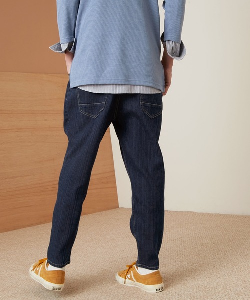 EMMA CLOTHES(エマクローズ)の「LINEN×COTTONストレッチデニムテーパードワイドパンツ(デニムパンツ・メンズ・ライトグレー/ブラック/ネイビー/サックスブルー/インディゴブルー・S/M/L)」の10枚目の写真