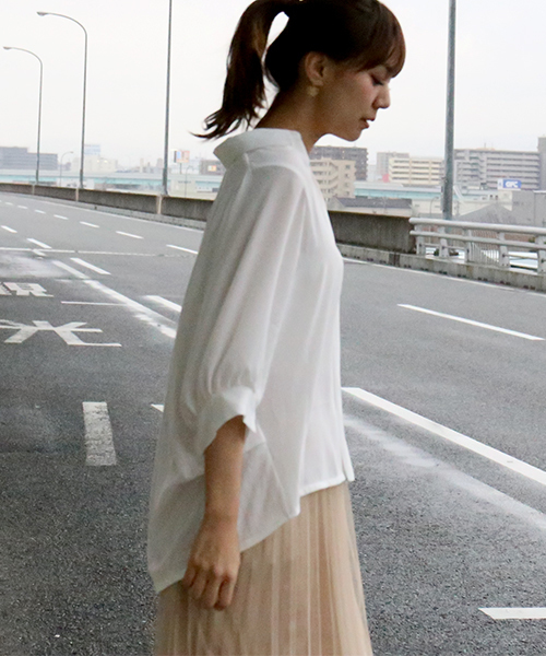 MARBLE WALTS（マーブルワルツ）の「シャツ×カットソーブラウス（シャツ/ブラウス・レディース・ネイビー/オフホワイト/ブルーグリーン・M/L）」の12枚目の写真