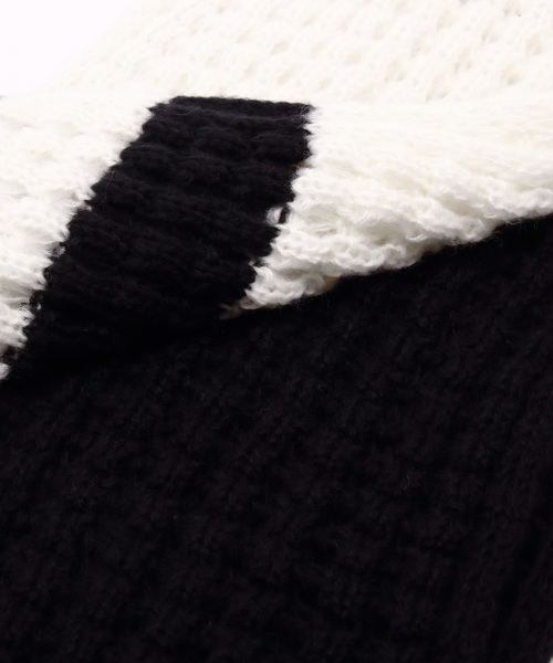 ８(eight)（エイト）の「ワッフル ライン ロングマフラー（マフラー・メンズ・ブラック×グレー/ブラック×ホワイト/ネイビー×ホワイト・FREE）」の8枚目の写真