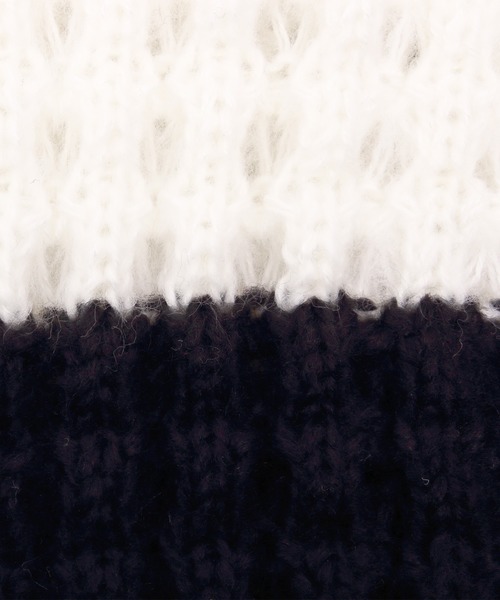 ８(eight)（エイト）の「ワッフル ライン ロングマフラー（マフラー・メンズ・ブラック×グレー/ブラック×ホワイト/ネイビー×ホワイト・FREE）」の9枚目の写真