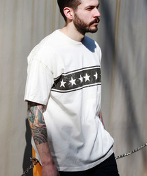 MR.OLIVE | STARS & STRIPES BORDER-ANGLE / USED CRAFT T-SHIRT(Tシャツ/カットソー)