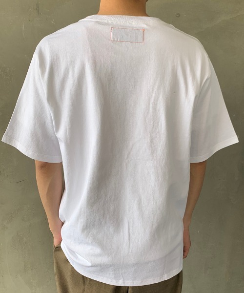 UNIVERSAL OVERALL（ユニバーサルオーバーオール）の「[UNIVERSAL OVERALL/ユニバーサルオーバーオール] 別注 モノグラムポケットTシャツ（Tシャツ/カットソー・メンズ・ホワイト/ブラック/ネイビー/ホワイト系その他/オレンジ・S/M/L/XL）」の18枚目の写真