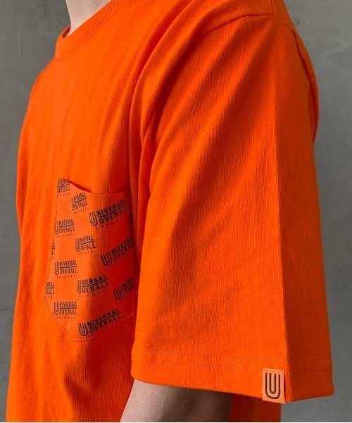 UNIVERSAL OVERALL（ユニバーサルオーバーオール）の「[UNIVERSAL OVERALL/ユニバーサルオーバーオール] 別注 モノグラムポケットTシャツ（Tシャツ/カットソー・メンズ・ホワイト/ブラック/ネイビー/ホワイト系その他/オレンジ・S/M/L/XL）」の13枚目の写真