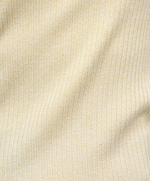 Vネックリブラメフレンチスリーブニット Vネックリブラメフレンチスリーブニット
