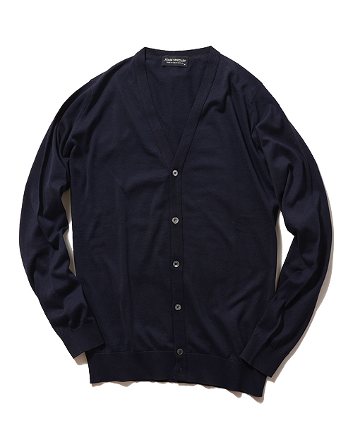 BEAMS F(ビームスエフ)の「JOHN SMEDLEY / 30ゲージカーディガン(カーディガン/ボレロ・メンズ・オレンジ/ブルー系その他/ネイビー/シルバー/レッド系その他/グリーン・S/38/M/40)」の3枚目の写真
