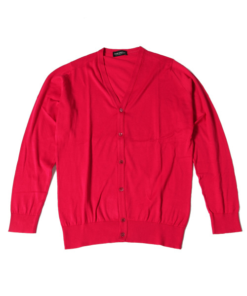 BEAMS F(ビームスエフ)の「JOHN SMEDLEY / 30ゲージカーディガン(カーディガン/ボレロ・メンズ・オレンジ/ブルー系その他/ネイビー/シルバー/レッド系その他/グリーン・S/38/M/40)」の1枚目の写真