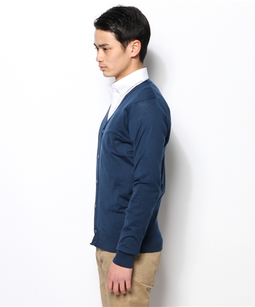BEAMS F(ビームスエフ)の「JOHN SMEDLEY / 30ゲージカーディガン(カーディガン/ボレロ・メンズ・オレンジ/ブルー系その他/ネイビー/シルバー/レッド系その他/グリーン・S/38/M/40)」の8枚目の写真