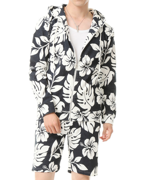 TopIsm（トップイズム）の「パイル生地ハイビスカス柄セットアップ