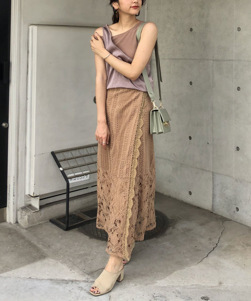 CIEL'AIR（シエルエアー）の「【CIEL'AIR/シェルエアー】セットアップイレギュラーレイヤードノースリトップス（タンクトップ・レディース・ブラウン/ブルー・FREE）」の6枚目の写真