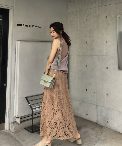 CIEL'AIR（シエルエアー）の「【CIEL'AIR/シェルエアー】セットアップイレギュラーレイヤードノースリトップス（タンクトップ・レディース・ブラウン/ブルー・FREE）」の8枚目の写真